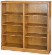 California Made Oak Wood Newport Center Divide Bookcase in Medium Finish 48"h