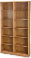 California Made Oak Wood Newport Center Divide Bookcase in Medium Finish 84"h