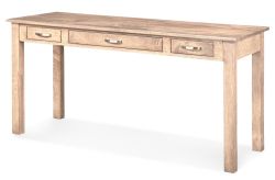 California Made Solid Maple Wood Studio Three Drawer Desk in Driftwood Finish