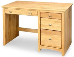 Solid Alder Wood Shaker Free Standing 4 Drawer Desk in Natural Finish