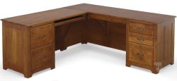 California Made Solid Cherry Wood Desk & Return in Autumn Finish