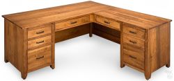 Amish Crafted Solid Maple Wood Modern Mission Style 72" Desk & Return