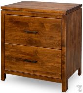 Solid Alder Wood 2 West 2 Drawer Lateral File Cabinet in Tuscan Brown Finish