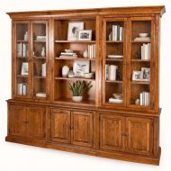 California Made Vernalis 6 Piece Bookcase Console & Hutch Wall Unit in Toffee Finish