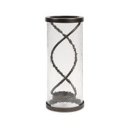 Delano Small Glass Hurricane with Hanging Spiral Lantern