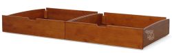 Solid Wood Framed Set of Two Drawers with Guide Rail in Chestnut Finish