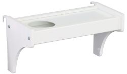 Solid Wood Framed Hanging Bedside Tray With Cup Holder in White Finish