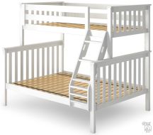Solid Wood Framed Kent Twin over Full Bunk Bed in White