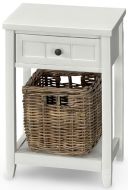 Glen Cove Side Table with Basket in Alabaster Finish