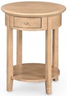 Alder Wood McKenzie Round End Table in Pecan Finish