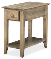 Solid Alder Wood Shaker Chairside End Table with Drawer in Mineral Finish