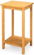 Solid Parawood Wood Tall Accent Portman Side Table in Glenoak Finish