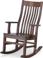 Amish Crafted Solid Oak Wood Urbandale II Slat Rocking Chair in Bourbon Finish
