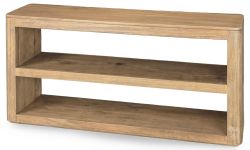 Solid Mango Wood Two Shelf Sofa Console Table Bookcase