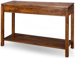 Solid Alder Wood 2 West Sofa Table In Tuscan Brown Finish