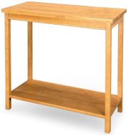 Solid Parawood Wood Portman Small Sofa Console Table in Glenoak Finish