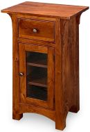 Solid Rustic Cherry Wood Chairside Cabinet in Michaels Finish
