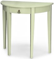 Solid Parawood Wood Half Round Hall Table in Clary Sage Finish