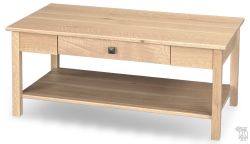 Amish Crafted Solid Rustic Quartersawn White Oak Wood Lodi Coffee Table in Beach Front Finish