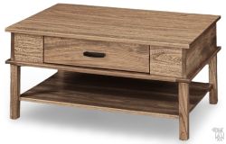 Amish Crafted Solid Elm Wood Montgomery Coffee Table in Walnut Finish
