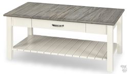 Amish Crafted Solid Ambrosia Maple Wood Cape Cod Coffee Table in Bel-Air & White Finish