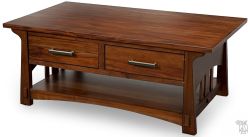 Solid Mahogany Wood Eldora Coffee Table in Saddle Brown Finish