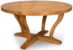 Solid Parawood Wood La Casa Round Coffee Table in Hazelnut Finish