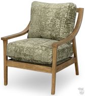 American Made Upholstered Arm Chair With Wood Back in Cashmere Finish