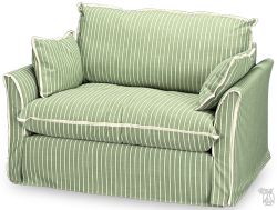 American Made Erin & Ben Collection Oxford Chair 1/2 in Ivy Stripe Fabric with Contrast Cording