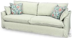 American Made Erin & Ben Collection Oxford Sofa in Leaf Fabric with Contrast Cording & Accent Pillows