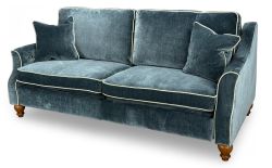 American Made Erin & Ben Collection Adeline Incliner Reclining Sofa in Sapphire Fabric With Contrast Cording