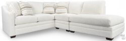 American Made Craft Your Comfort Three Piece Sectional with Crescent Arm
