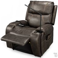 American Made Wellness Collection Sedona Medium 4-Zone Power Lift Chair With Swivel Tray and Light in Graphite Fabric