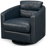North American Made Grand Prix Swivel Glider Chair in Genuine Top Grain Leather