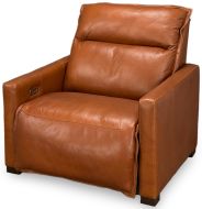 North American Made Milo Power Recliner Chair With Adjustable Headrest in Genuine Top Grain Leather