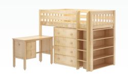 Solid Wood Framed Bling23 Medium Height Storage Twin Loft Bed