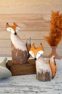 Recycled Wood and Iron Fox Each