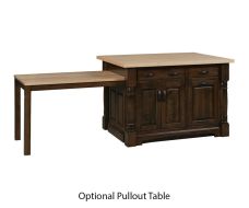 Amish Crafted Solid Wood Kitchen Storage Island With Pullout