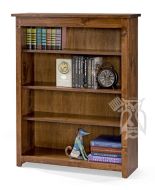 California Made Rustic Knotty Alder Wood 36"w x 48"h Bookcase in Coffee Finish