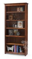 California Made Rustic Knotty Alder Wood 36"w x 80"h Bookcase in Coffee Finish