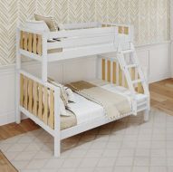 Solid Wood Framed Modern High Twin over Full Bunk Bed