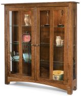 California Made Solid Quartersawn Oak Wood Sierra Vista Bookcase Curio with Doors
