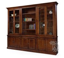 California Made Vernalis 6 Piece Bookcase Console & Hutch Wall Unit in Deer Creek Finish