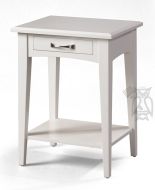 California Made Solid Maple Wood Manhattan Side Table in Swiss Coffee White Finish