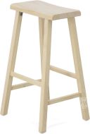 Solid Parawood Wood Saddle Stool 30"h Unfinished