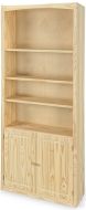 Solid Pine Wood Unfinished Modern Style Bookcase 36" wide x 84" High With Doors