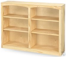 Solid Pine Wood Unfinished Modern Style Bookcase 48" wide x 36" high