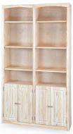 Solid Pine Wood Unfinished Modern Style Bookcase 48" wide x 84" high with Doors