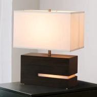 20" Zen Ebony Brass Linen Table Lamp