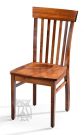 Custom Built Solid Brown Maple Wood Amish Crafted Millcreek Slat Back Side Chair in Michaels Finish